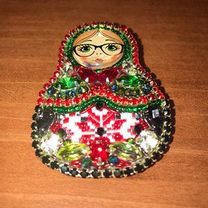Unique Handmade Broch Matreshka  . Made in Russia